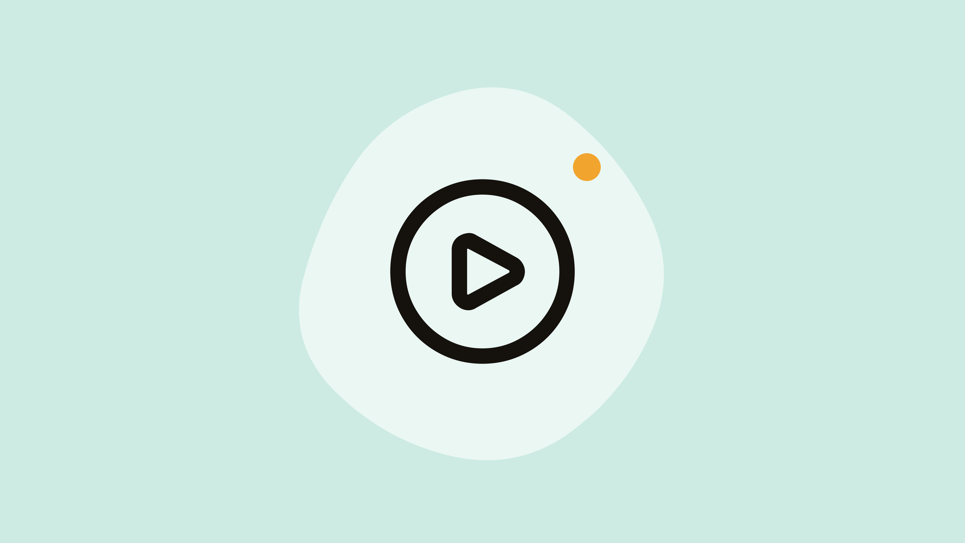 Springcast-illustration til gennemgangen af videohosting: et afspilningsikon på en pastelfarvet baggrund.