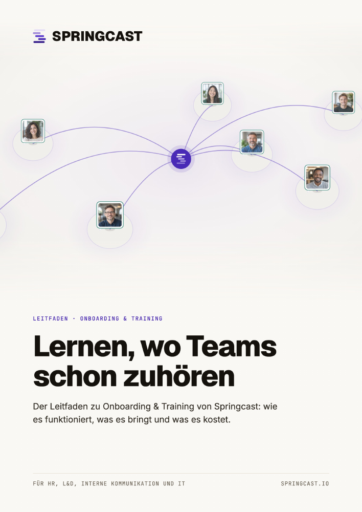 Titelseite des Leitfadens Onboarding & Training