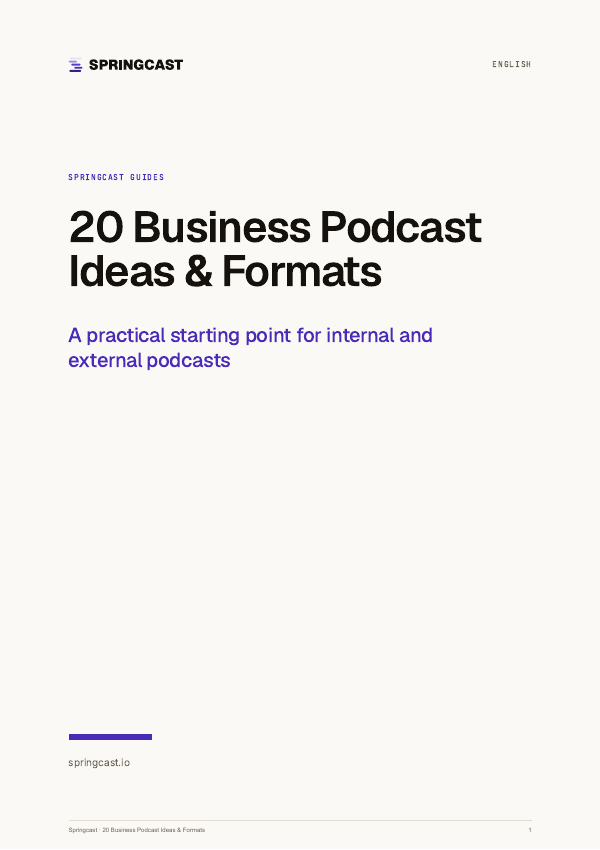 Cover of 20 Business Podcast Ideas & Formats