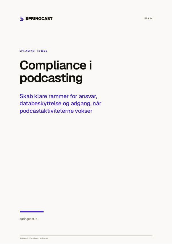 Forside til Compliance i podcasting