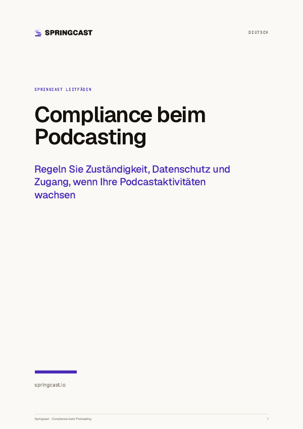 Titelseite von Compliance beim Podcasting