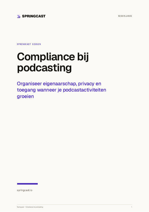 Omslag van Compliance bij podcasting