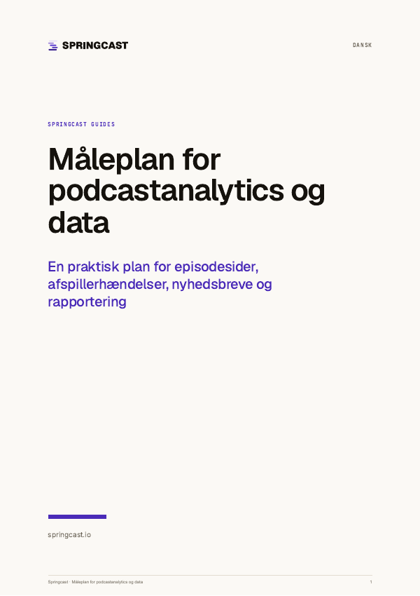 Forside til Måleplan for podcastanalytics og data