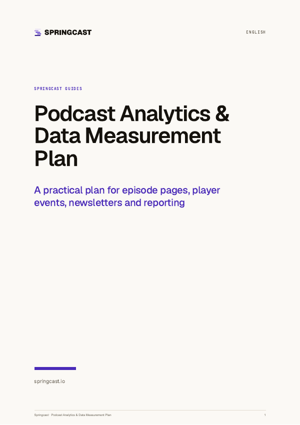 Cover of Podcast Analytics & Data Measurement Plan