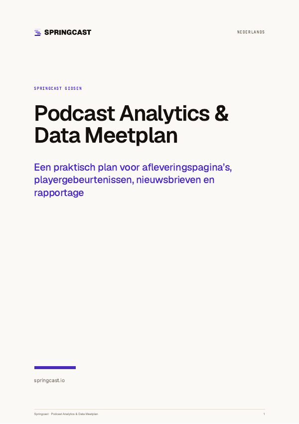 Omslag van Podcast Analytics & Data Meetplan
