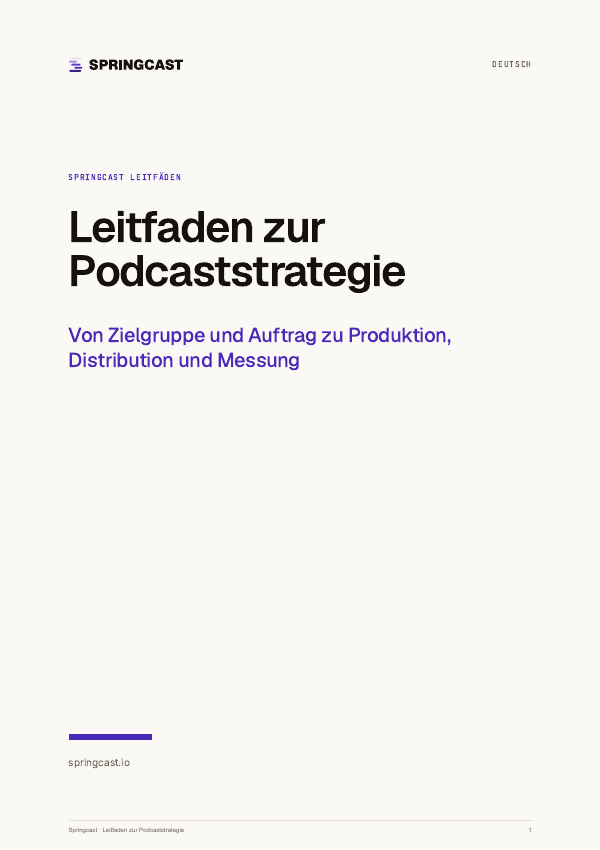 Titelseite von Leitfaden zur Podcaststrategie